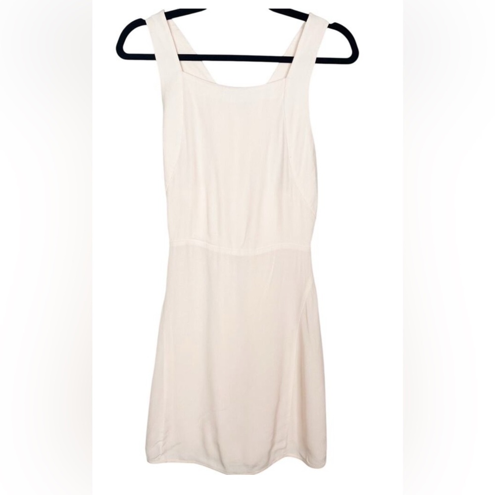 Aritzia Wilfred Size 4 Blush Pink Racerback Fit and Flare Mini Dress Square Neck